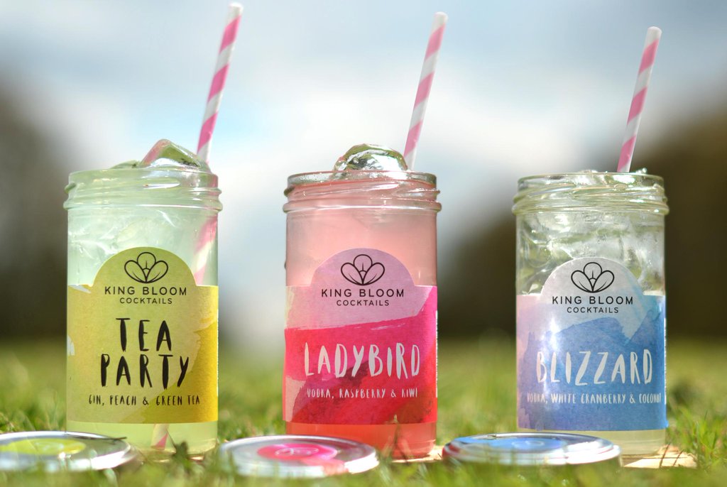 King Bloom Cocktails Rollenetiketten bunt Haftetiketten