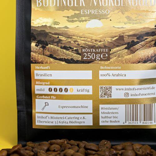 Imhofs-Rösterei-Büdinger-Morgengold-Kaffeeetikett