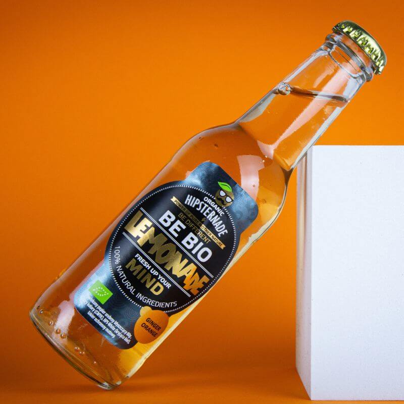 Metallische-Etiketten-Bio-Lemonade-Gold