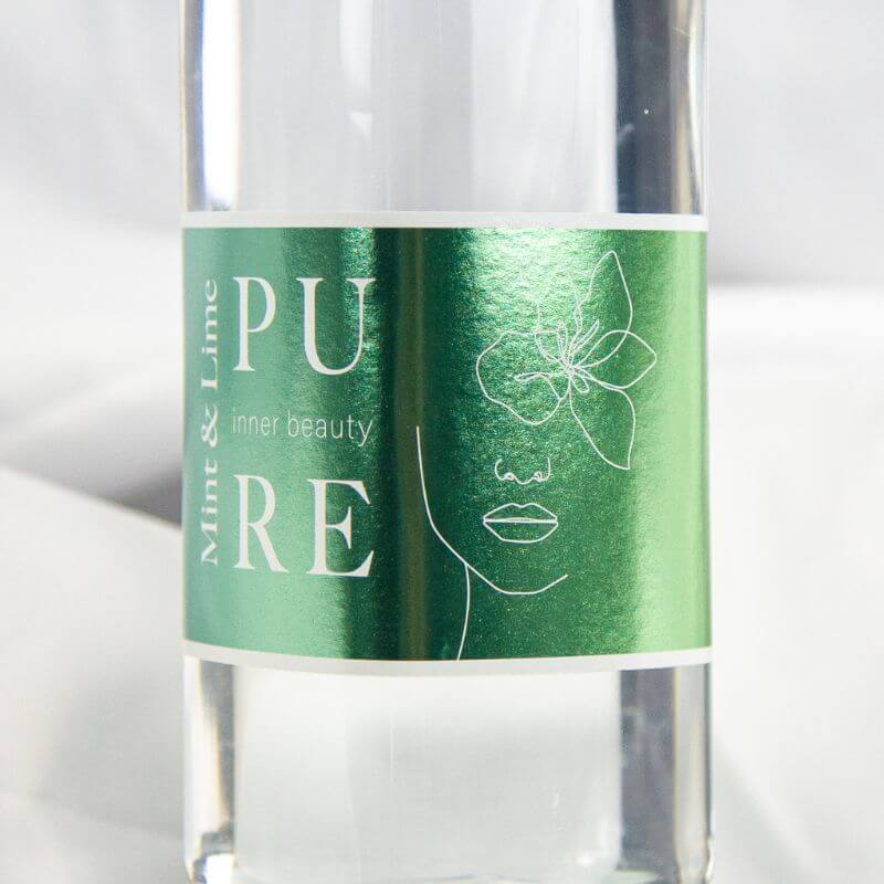 Metallische-Etiketten-Wasser-Flasche